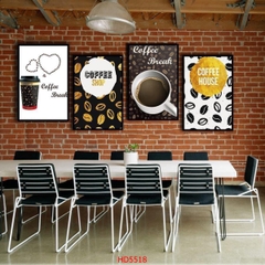 Combo 4 bức tranh canvas trang trí quán cafe nhà hàng bàn ăn hiện đại - 5