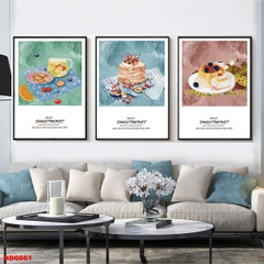 Bộ 3 tranh treo tường canvas Tráng gương cao cấp trang trí quán cafe trà sữa nhà hàng-20