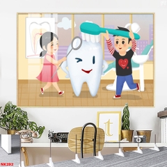 Tranh treo tường đơn Tráng gương Cao Cấp Phòng Khám Nha Khoa Nhi-Giáo dục Trẻ Em Chăm sóc Răng Miệng Dễ Thương  tỷ lệ 2:3 -29