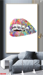 Tranh treo tường đơn dọc Tráng gương Cao Cấp Phòng Khám Nha Khoa - Niềng Răng- Nụ Cười Đẹp tỷ lệ 2:3 -22