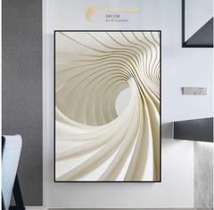 Tranh Đơn Dọc Treo Tường Tráng Gương / Canvas Cao Cấp Trừu Tượng Nghệ thuật trắng Tối Giản TTDN2312- MELYHOME