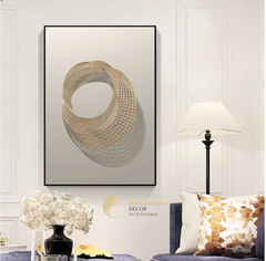 Tranh Đơn Dọc Treo Tường Tráng Gương / Canvas Cao Cấp Trừu Tượng Nghệ thuật trắng Tối Giản TTDN2313- MELYHOME