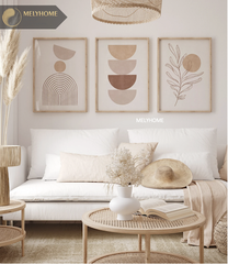 Bộ 3 Tranh Treo Tường Tráng Gương / Canvas Tối Giản Boho Minimalist - MELYHOME- BOHO3236