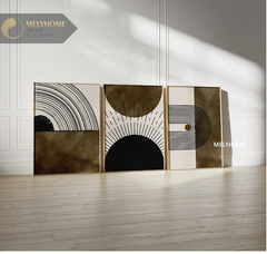 Bộ 3 Tranh Treo Tường Tráng Gương / Canvas Tối Giản Boho Minimalist - MELYHOME- BOHO3232