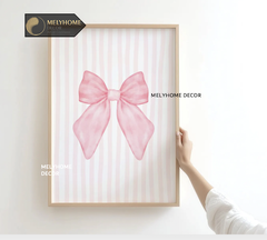 Tranh Màu Hồng Cá Tính Dễ Thương Pastel Tối Giản Đơn Dọc Treo Tường Tráng Gương / Canvas Cao Cấp Trang trí Quán Cafe Showroom Thời Trang