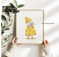 Tranh Màu Vàng Đáng Yêu Ngọt Ngào Hoa Cúc Chanh Mây Vịt Động Vật Chữ Dễ Thương Pastel Tối Giản Đơn Dọc Treo Tường Tráng Gương / Canvas Cao Cấp Trang trí Quán Cafe Showroom Thời Trang