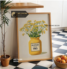 Tranh Màu Vàng Đáng Yêu Ngọt Ngào Hoa Cúc Chanh Mây Vịt Động Vật Chữ Dễ Thương Pastel Tối Giản Đơn Dọc Treo Tường Tráng Gương / Canvas Cao Cấp Trang trí Quán Cafe Showroom Thời Trang