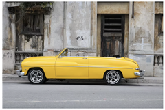 Tranh Đơn Ngang Treo Tường Tráng Gương / Canvas Cao Cấp Xe Oto Cổ Điển Vintage Retro Nghệ thuật X2314