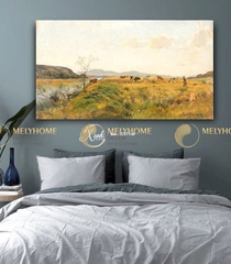 Tranh treo tường đơn ngang canvas Tráng gương cao cấp phong cảnh đồi núi tỷ lệ 2:3 -58