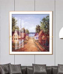 Tranh treo tường đơn vuông canvas Tráng gương phong cảnh châu âu -4