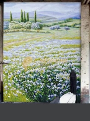 Tranh treo tường canvas Tráng gương cao cấp vườn hoa cúc trắng sơn dầu tỷ lệ 2:3 -40
