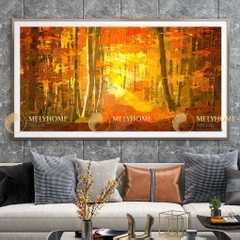 Tranh treo tường đơn dọc canvas Tráng gương núi rừng phong cảnh (tỷ lệ 2:3) -2