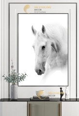 Tranh treo tường đơn dọc canvas Tráng gương ngựa hiện đại (tỷ lệ 2:3) -1