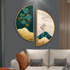Tranh tròn bán nguyệt trừu tượng Tráng gương pha lê cao cấp - 24