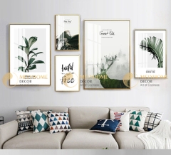Bộ 5 tranh treo tường nhiệt đới hoa lá hươu nai hiện đại - 23