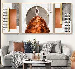 Bộ 3 lớn tranh treo tường Canvas Tráng gương cao cấp tranh cô gái nghệ thuật -5