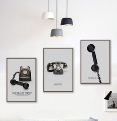 Bộ 3 tranh treo tường canvas Tráng gương điện thoại -1