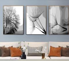 Bộ 3 tranh treo tường canvas Tráng gương bắc âu hoa bồ công anh-3