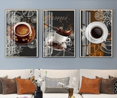 Bộ 3 tranh treo tường canvas Tráng gương cao cấp trang trí quán cafe-8