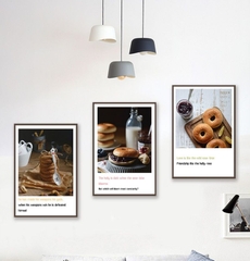 Bộ 3 tranh treo tường canvas Tráng gương cao cấp trang trí quán cafe-7