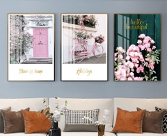 Bộ 3 tranh treo tường Hoa hồng phong cách Bắc Âu -1