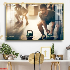 Tranh treo tường đơn dọc canvas Tráng gương phòng gym yoga (tỷ lệ 2:3) -3