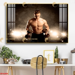 Tranh treo tường đơn dọc canvas Tráng gương phòng gym yoga (tỷ lệ 2:3) -4
