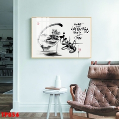 Tranh đơn treo tường Tráng gương Cao Cấp - Thư Pháp Chữ Phúc Lộc Thọ -  tỷ lệ 2:3 -6