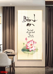 Tranh đơn treo tường Tráng gương Cao Cấp - Thư Pháp Chữ Bình An -  tỷ lệ 1:2 -16