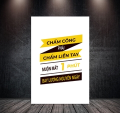 Tranh Treo Tường Đơn Dọc Động Lực Tiếng Việt -Chấm công - DL38-23
