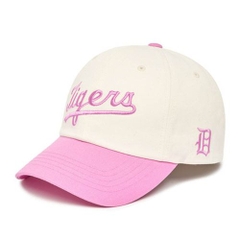 Nón MLB Cursive Color Block Unstructured Ball Cap Detroit Tigers 3ACPC013N-46VOS Màu Hồng Trắng
