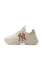 Giày MLB Big Ball Chunky Monogram New York Yankees 3ASHBMN3N-50IVS Màu Nâu Trắng