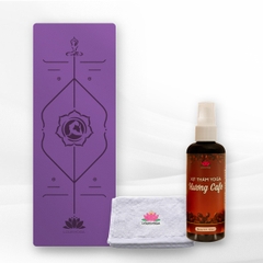 Combo Thảm Yoga BASIC, Khăn đa năng và Xịt vệ sinh thảm dành cho người tập thường xuyên