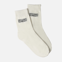 Tất cao cổ Seccond Sunday Basic Logo Crew Socks SA02