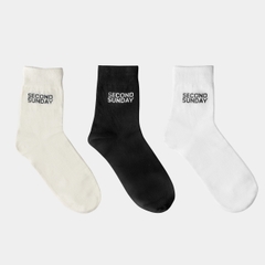 Tất cao cổ Seccond Sunday Basic Logo Crew Socks SA02