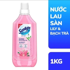 Nước lau sàn Sunlight tinh dầu thảo mộc hương Lily & bạch trà chai 1kg