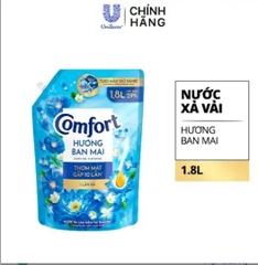 Nước xả vải Comfort đậm đặt 1 lần xả hương ban mai 1.8 lit