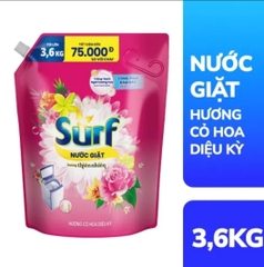 SURF Nước Giặt Hương Cỏ Hoa Diệu Kì 3.6Kg/4 túi