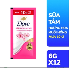 DOVE Sữa Tắm Serum Hương Hoa Muối  Hồng 12x6g