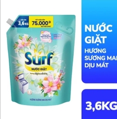 SURF Nước Giặt Hương Sương Mai Dịu Mát 3.6Kg/4 túi