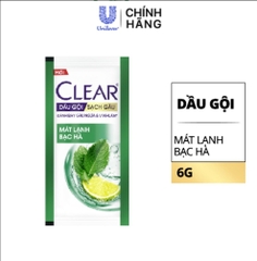 Dầu gội bịch Clear Bạc Hà 1 dây (10 gói 6g)