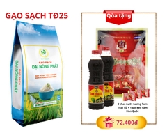 MUA GẠO SẠCH TĐ25 TẶNG 2 CHAI NƯỚC TƯƠNG VÀ 1 GÓI KẸO HỒNG SÂM HQ