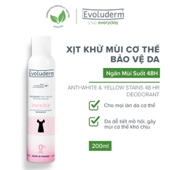 Xịt khử mùi cơ thể 48h giảm ố Anti Traces Evoluderm 200ml