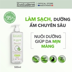 Gel tắm thiên nhiên thuần chay Evoluderm tinh chất Dừa, Trà xanh Evoluderm 500ml