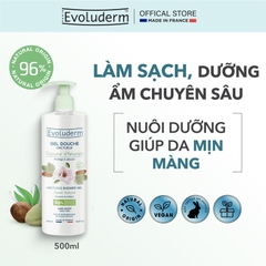 Gel tắm thiên nhiên thuần chay Evoluderm tinh chất hạnh nhân 500ml