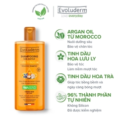 Dầu gội thiên nhiên không Silicon Evoluderm chiết xuất tinh dầu Argan dành cho tóc khô & hư tổn 400ml