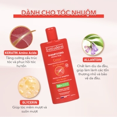 Dầu gội thiên nhiên không Silicon Evoluderm bổ sung Keratin dành cho tóc uốn nhuộm 400ml