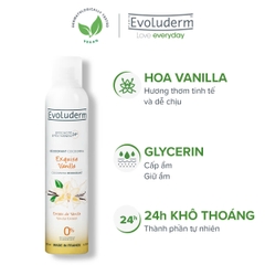 Xịt khử mùi cơ thể 24h hương Vani Evoluderm 200ml