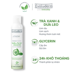 Xịt khử mùi cơ thể 24h Trà xanh-Dưa leo Evoluderm 200ml