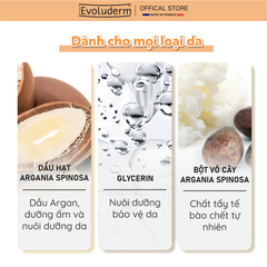 Tẩy tế bào chết toàn thân thiên nhiên thuần chay Evoluderm chiết xuất Argan 150g